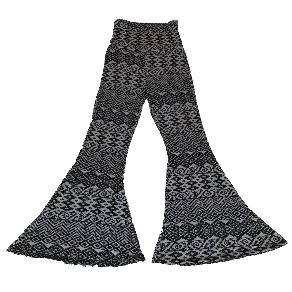 Turquoise Haven High Waisted Bell Bottom Flare Tribal Pants Stretch Loungewear